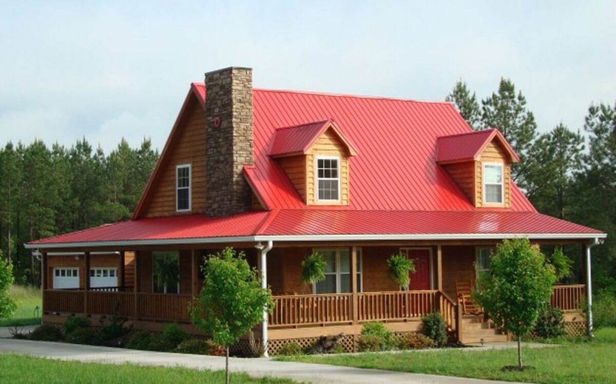 metal roof prices roofing cost standing seam materials installation roofs homes porch around steel colors wrap country brick story tin