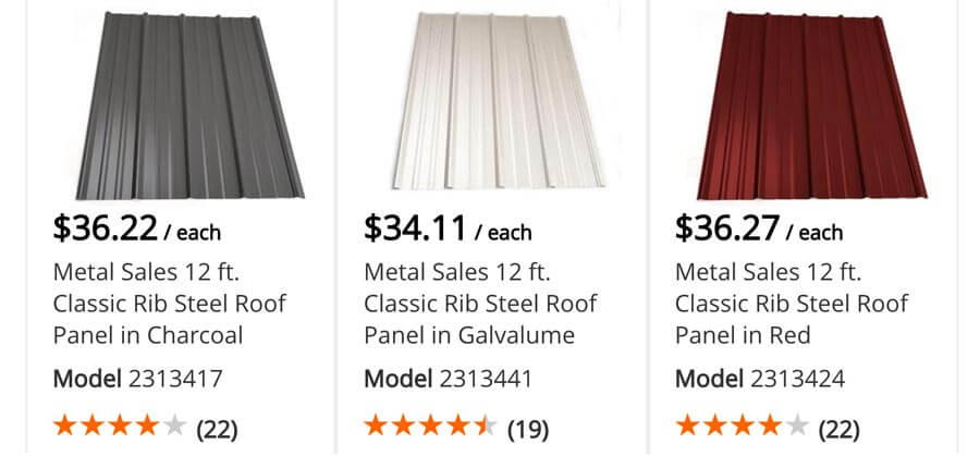 Lowe's & Home Depot Metal Roofing Prices