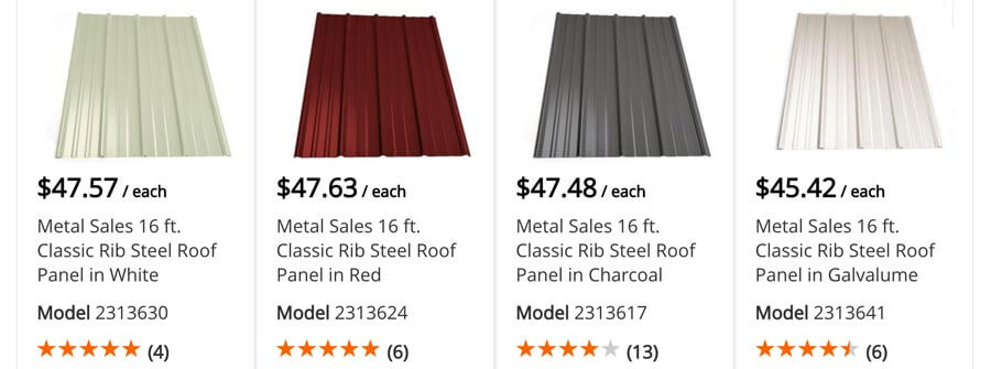 Metal Roofing Prices At Lowe s Home Depot Corrugated 