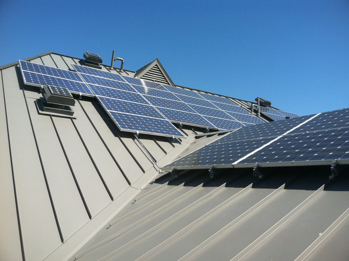 Solar Panels Installed on Standing Seam Metal Roof | RoofCalc.org