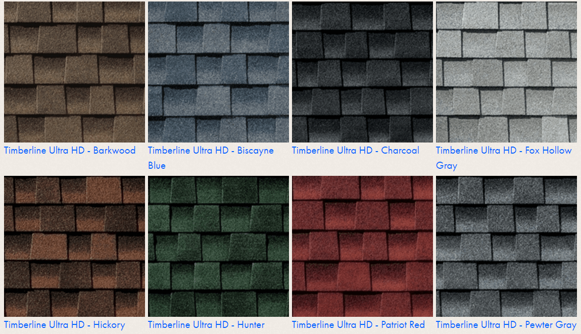 Gaf Timberline Hd Shingle Color Chart